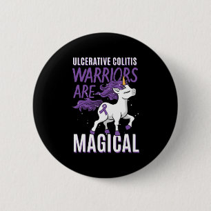 Badge Rond 5 Cm Sensibilisation à la colite ulcérative IBD Unicorn
