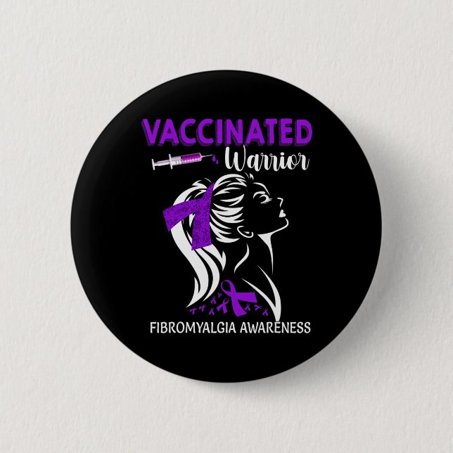 Badge Rond 5 Cm Sensibilisation à la fibromyalgie des guerriers va (Devant)
