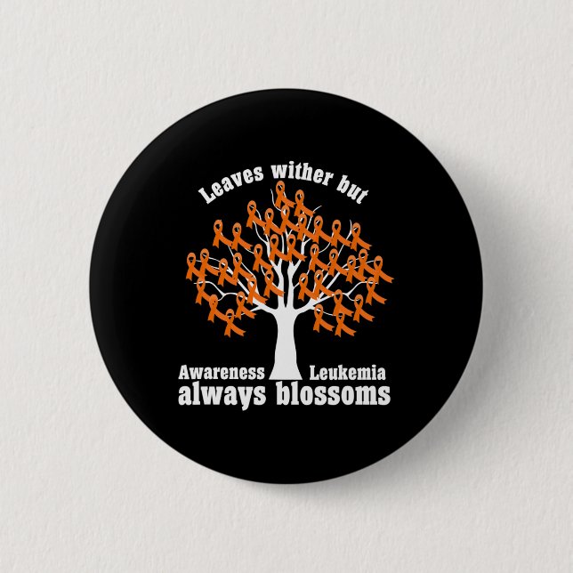 Badge Rond 5 Cm Sensibilisation à la leucémie de l'arbre du ruban (Devant)