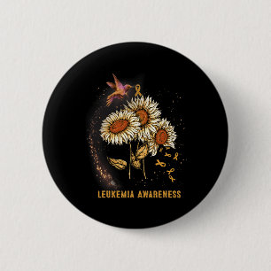 Badge Rond 5 Cm Sensibilisation à la leucémie du tournesol des col