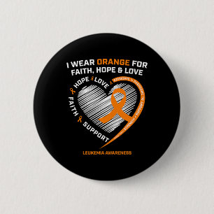 Badge Rond 5 Cm Sensibilisation à la leucémie Faith Hope Love Leuk