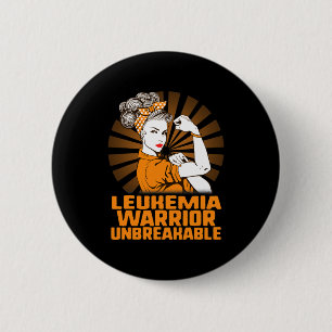 Badge Rond 5 Cm Sensibilisation à la leucémie Forte guerrière Femm