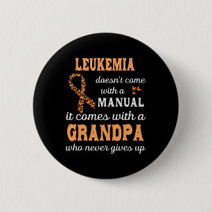 Badge Rond 5 Cm Sensibilisation à la leucémie Grand-père Soutien L
