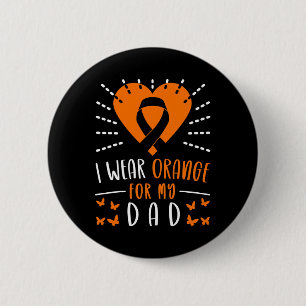 Badge Rond 5 Cm Sensibilisation à la leucémie Je porte orange pour