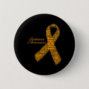Badge Rond 5 Cm Sensibilisation à la leucémie Orange Ribbon Lutte