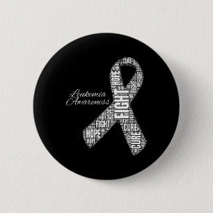Badge Rond 5 Cm Sensibilisation à la leucémie Orange Ribbon Lutte