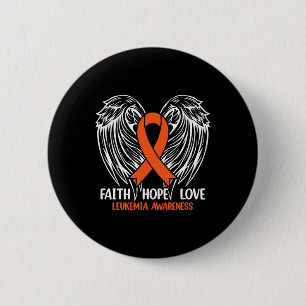 Badge Rond 5 Cm Sensibilisation à la leucémie Orange Survivant Rib