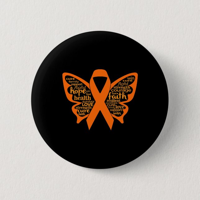 Badge Rond 5 Cm Sensibilisation à la leucémie papillon (Devant)
