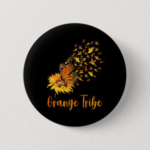 Badge Rond 5 Cm Sensibilisation à la leucémie Papillon de tourneso