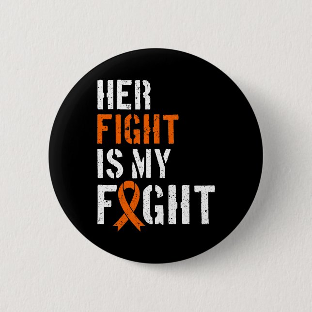 Badge Rond 5 Cm Sensibilisation à la leucémie Son combat est mon s (Devant)