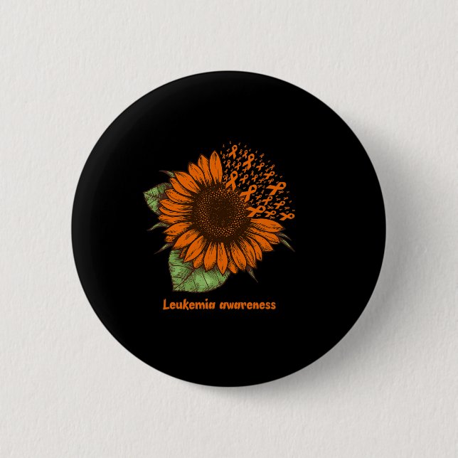 Badge Rond 5 Cm Sensibilisation à la leucémie Sunflower Gift Guerr (Devant)