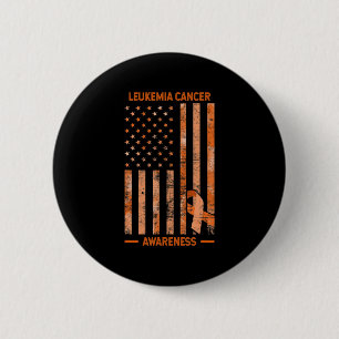 Badge Rond 5 Cm Sensibilisation à la leucémie USA Drapeau Leucémie