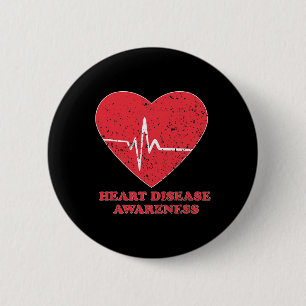 Badge Rond 5 Cm Sensibilisation à la maladie cardiaque - Journée n