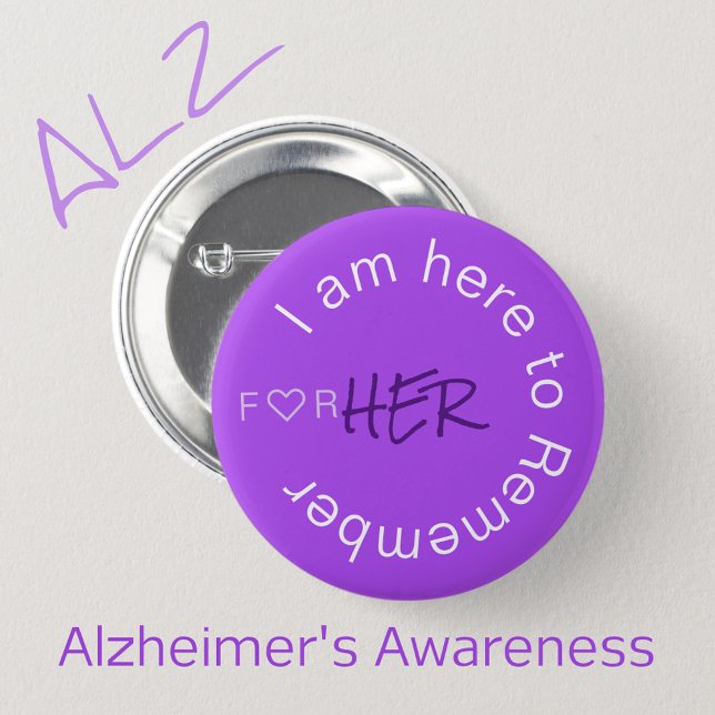 Badge Rond 5 Cm Sensibilisation à la maladie d'Alzheimer Aide de c (Créateur téléchargé)