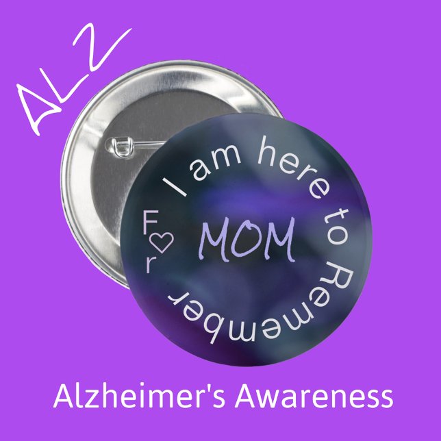 Badge Rond 5 Cm Sensibilisation à la maladie d'Alzheimer Retrait p (Créateur téléchargé)