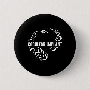 Badge Rond 5 Cm Sensibilisation à la perte auditive Amour Cochléai