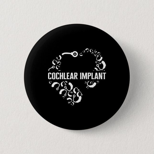 Badge Rond 5 Cm Sensibilisation à la perte auditive Amour Cochléai (Devant)