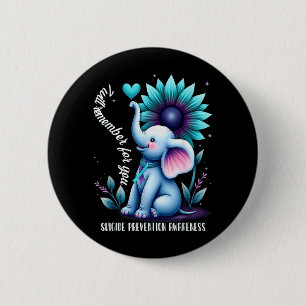 Badge Rond 5 Cm Sensibilisation à la prévention de l'éléphant