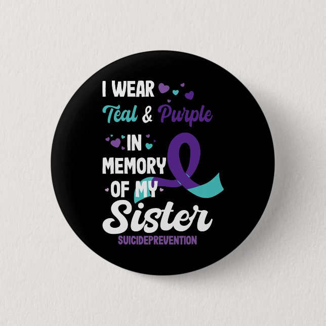 Badge Rond 5 Cm Sensibilisation À La Prévention Du Suicide En Mémo (Devant)