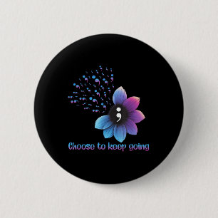 Badge Rond 5 Cm Sensibilisation À La Prévention Du Suicide Fleur C