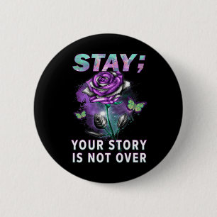 Badge Rond 5 Cm Sensibilisation à la prévention du suicide Restez 