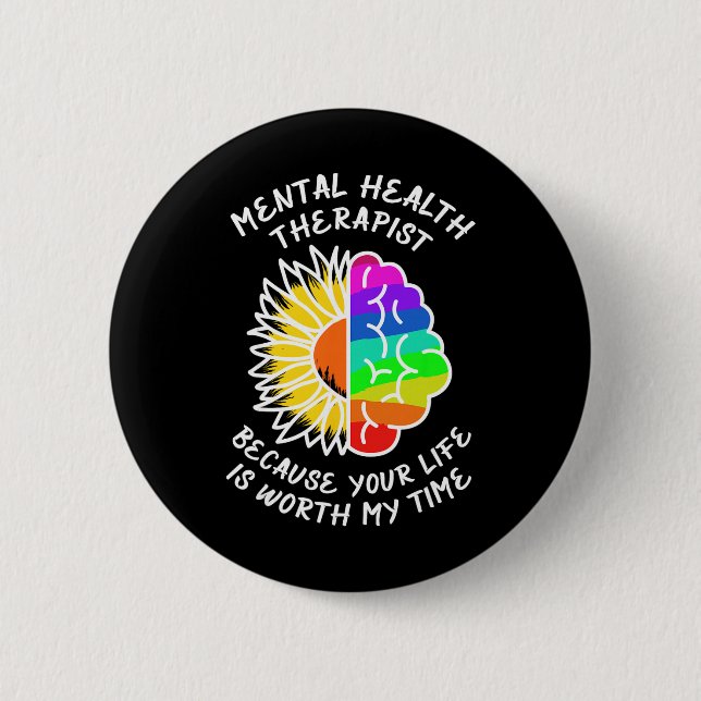 Badge Rond 5 Cm Sensibilisation à la santé mentale.  (Devant)