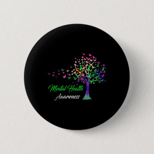Badge Rond 5 Cm Sensibilisation à la santé mentale des arbres
