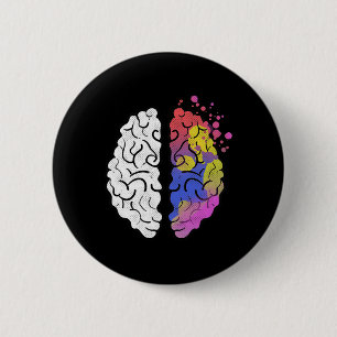 Badge Rond 5 Cm Sensibilisation à la santé mentale du cerveau Mala
