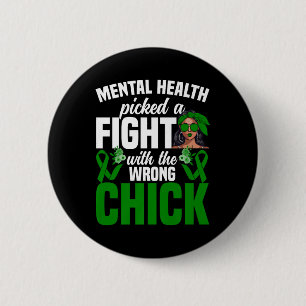 Badge Rond 5 Cm Sensibilisation à la santé mentale Femmes Filles S