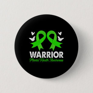 Badge Rond 5 Cm Sensibilisation à la santé mentale Guerrier Anxiét