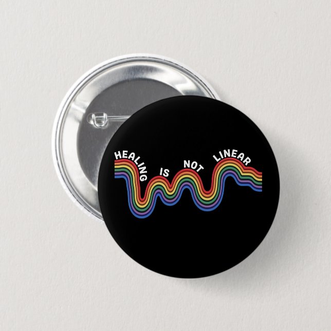 Badge Rond 5 Cm Sensibilisation à la santé mentale LGBTQ arc-en-ci (Devant & derrière)