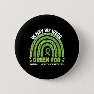 Badge Rond 5 Cm Sensibilisation à la santé mentale Ribbon vert
