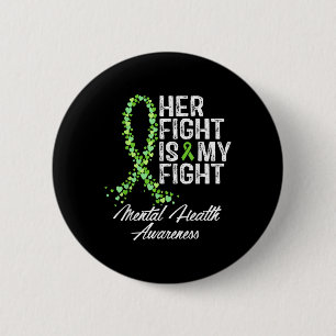 Badge Rond 5 Cm Sensibilisation à la santé mentale Sa lutte est mo