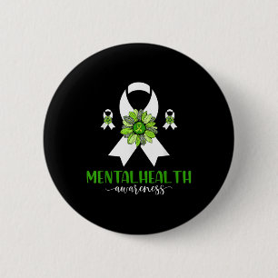 Badge Rond 5 Cm Sensibilisation à la santé mentale Tournesol à rub