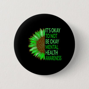 Badge Rond 5 Cm Sensibilisation À La Santé Mentale Tournesol C'Est