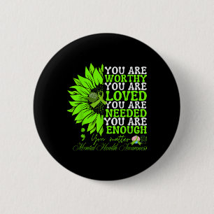 Badge Rond 5 Cm Sensibilisation à la santé mentale Tournet Super v