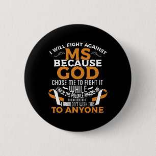 Badge Rond 5 Cm Sensibilisation à la sclérose Mme Orange Ruban Hom