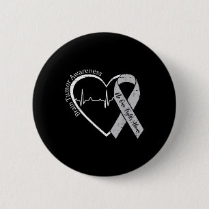 Badge Rond 5 Cm Sensibilisation à la tumeur cérébrale Coeur Gris R