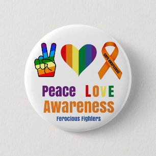 Badge Rond 5 Cm Sensibilisation à l'amour de la paix fierté CRPS