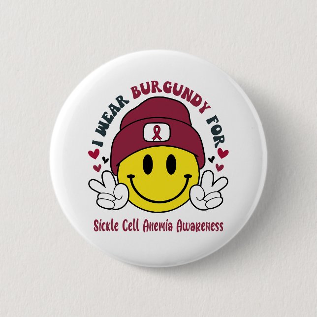 Badge Rond 5 Cm Sensibilisation à l'anémie de la faucille Cadeaux  (Devant)