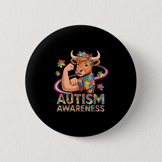 Badge Rond 5 Cm Sensibilisation à l'autisme  (Devant)