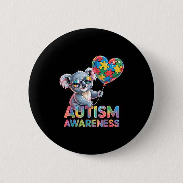 Badge Rond 5 Cm Sensibilisation à l'autisme (Devant)
