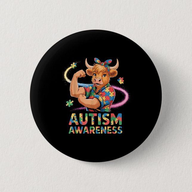 Badge Rond 5 Cm Sensibilisation à l'autisme  (Devant)