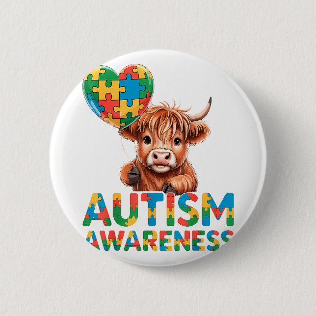 Badge Rond 5 Cm Sensibilisation à l'autisme (Devant)