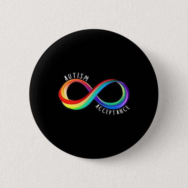 Badge Rond 5 Cm Sensibilisation à l'autisme Acceptation Enseigneme (Devant)