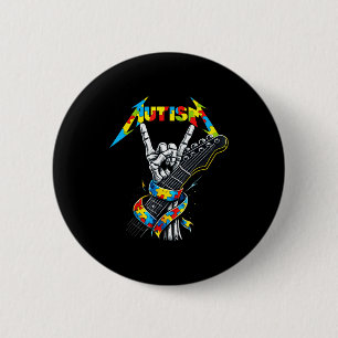 Badge Rond 5 Cm Sensibilisation à l'autisme autisme squelette guit