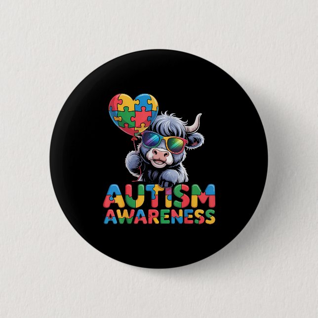 Badge Rond 5 Cm Sensibilisation à l'autisme autistique  (Devant)