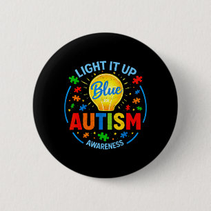 Badge Rond 5 Cm Sensibilisation à l'autisme Bleu Soutien Puzzle Au