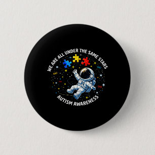 Badge Rond 5 Cm Sensibilisation à l'autisme des astronautes garçon