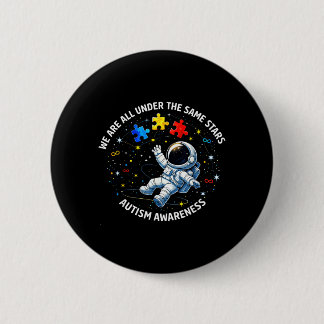Badge Rond 5 Cm Sensibilisation à l'autisme des astronautes garçon